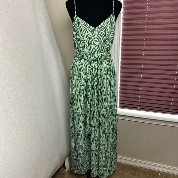 Gianni Bini Dresses & Skirts - Gianni Bini‎ dress sz S maxi sleeveless chiffon belted green naturecore fairy